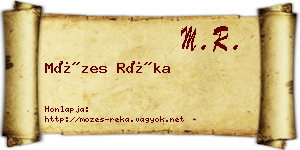 Mózes Réka névjegykártya