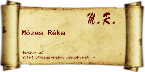 Mózes Réka névjegykártya